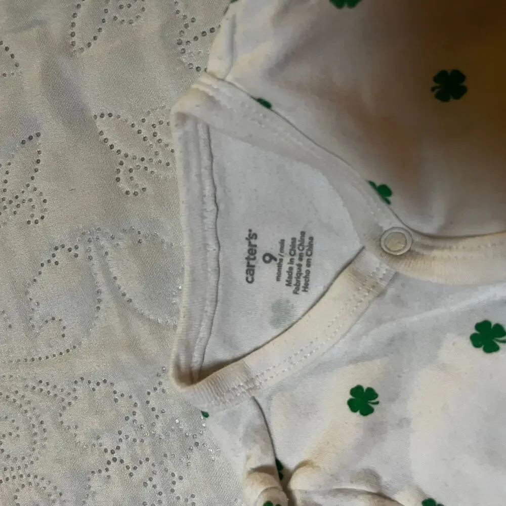 Carter’s Shamrock St Patrick’s Day Sleeper PJs Size 9m